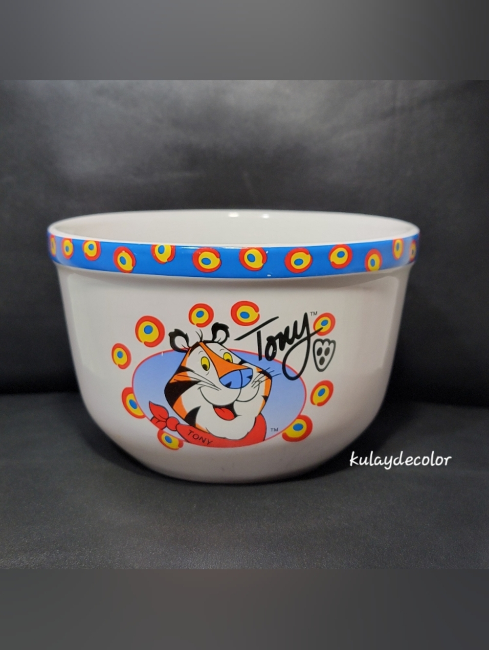 Vintage Kellogg’s Frosted Flakes Tony the Tiger Cereal Collectible Ceramic Bowl
